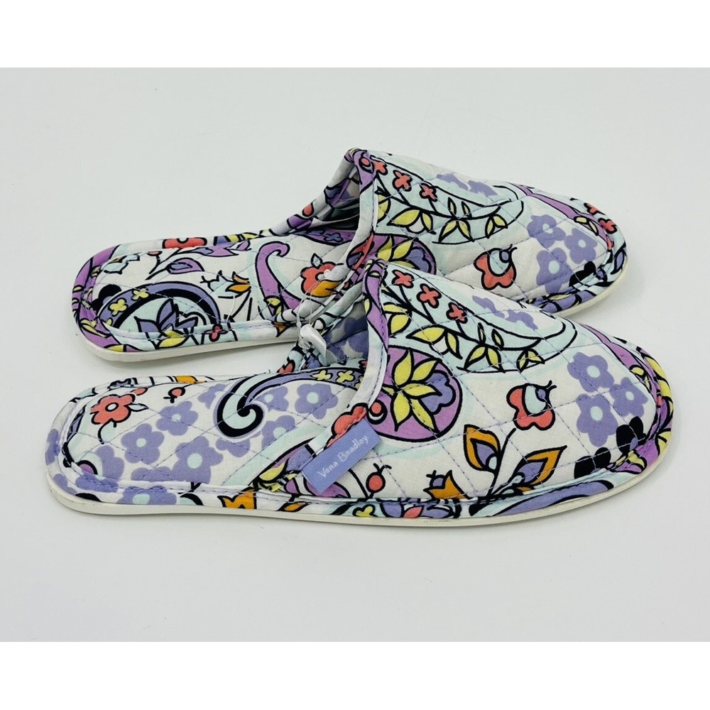 Vera Bradley Quilted Slippers Maddalena Paisley Non Slip Size Small 5 - 6